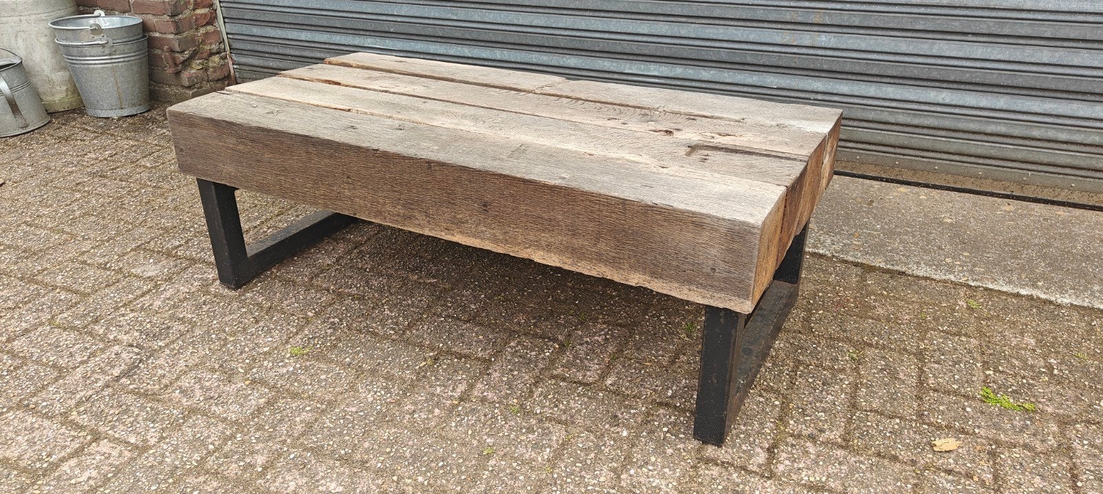 Salontafel massief eiken., Ophalen, Hout