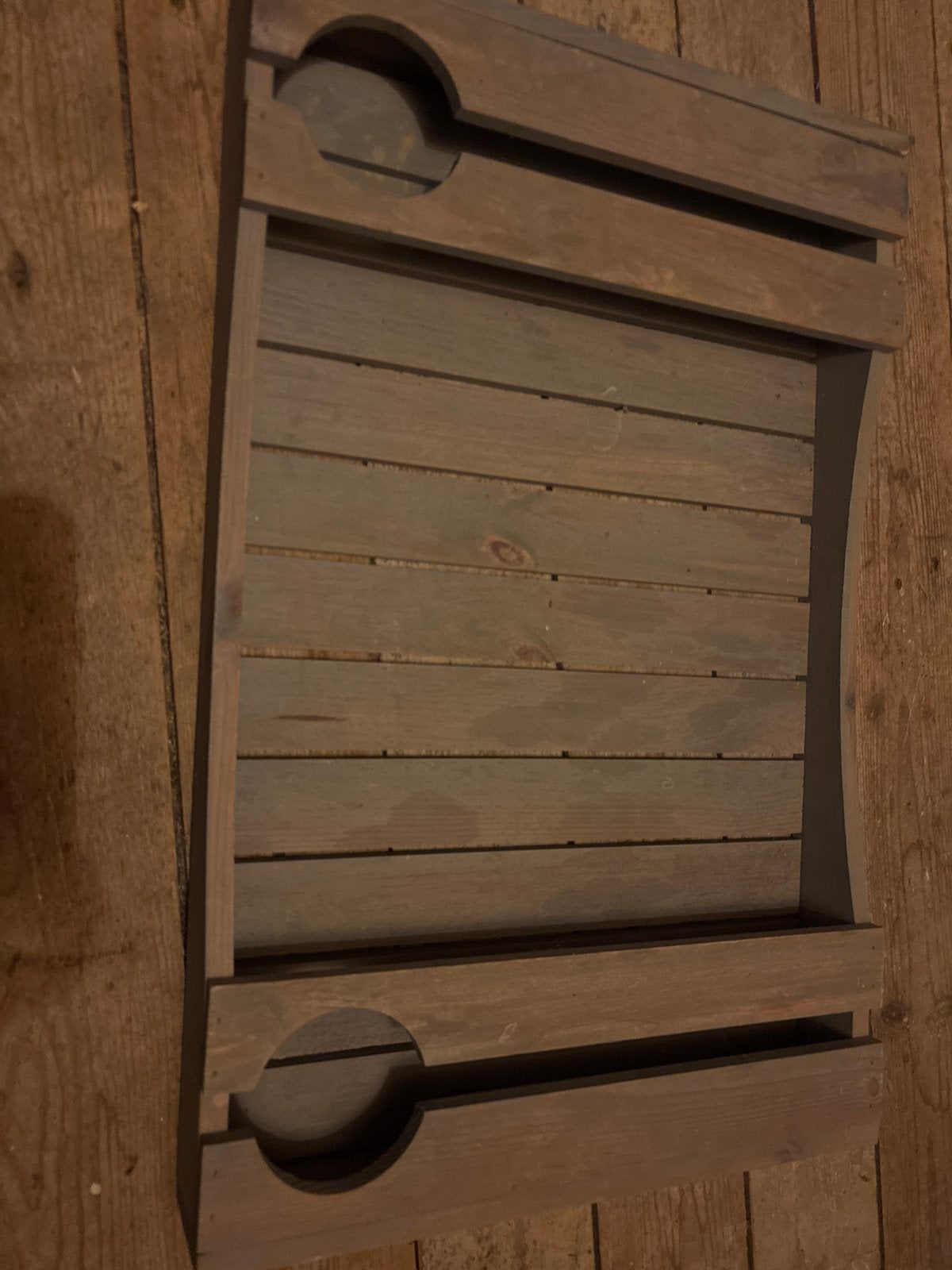 Houten dienblad met houders ideaal op boot, Ophalen of Verzenden, Zo goed als nieuw, Dienblad, Rechthoekig