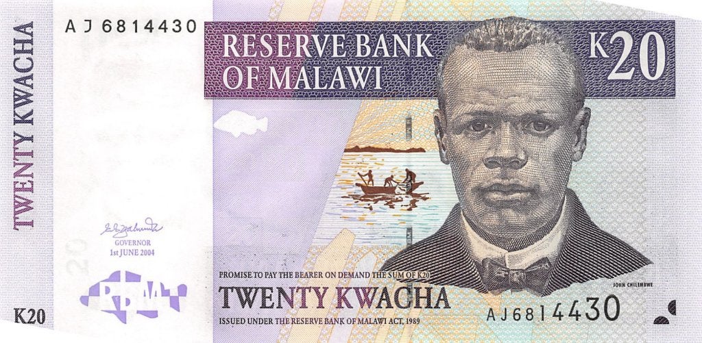 Malawi 20 Kwacha 2004 Unc pn 52a, Ophalen of Verzenden, Overige landen, Los biljet