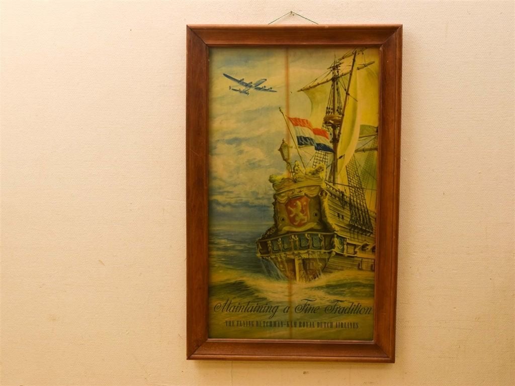 Vintage ingelijste KLM Luchtvaart Poster 51688