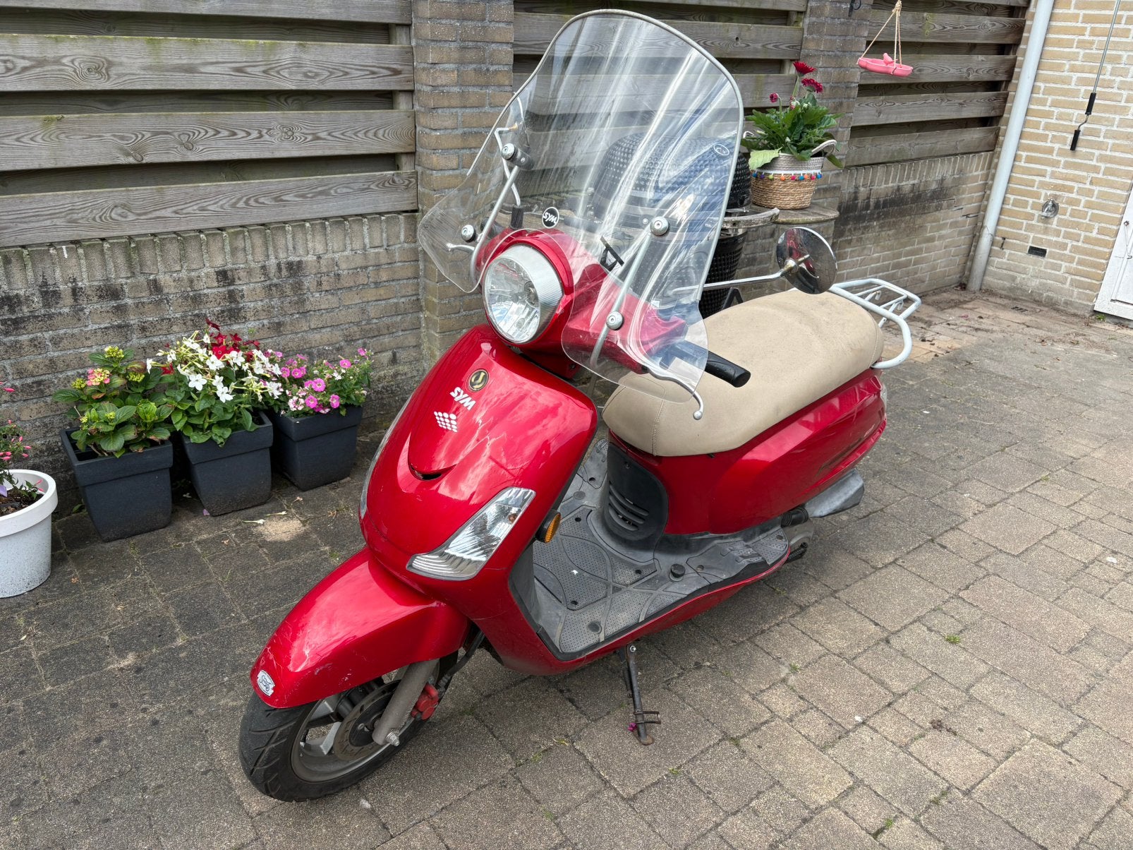 Sym scooter rood, opknappertje, Ophalen, Gebruikt, SYM, Benzine