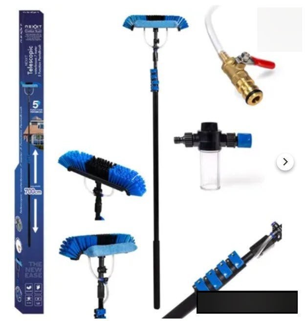 Nexxt Telescopische Waterbezem 7 meter Blauw, Ophalen, Bezem of Borstel