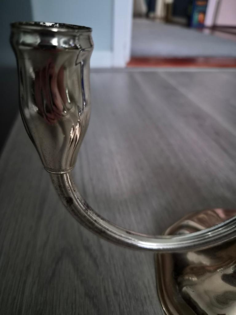 Elegante Zilveren Kandelaar met Drie Armen, Ophalen of Verzenden