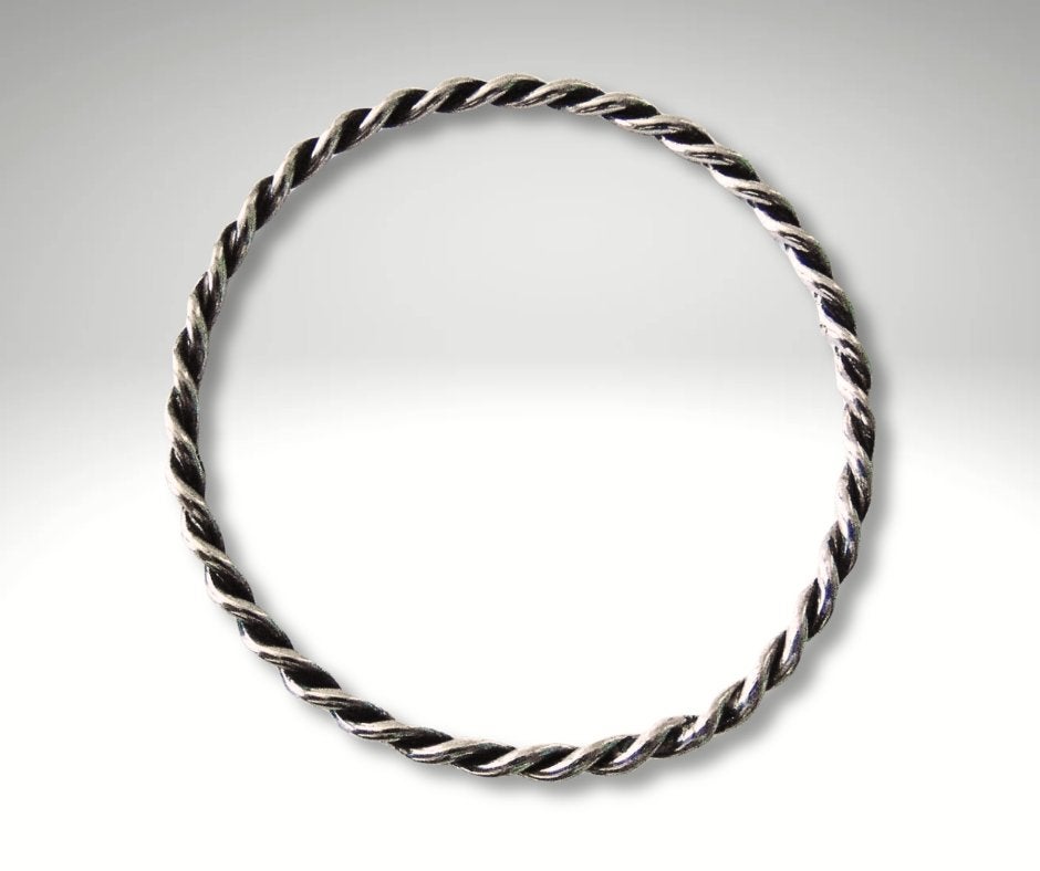 NAVAJO 925 zilveren twisted rope gedraaide slavenarmband #3!, Sieraden, Tassen en Uiterlijk, Verzenden, Zo goed als nieuw, X, Zilver