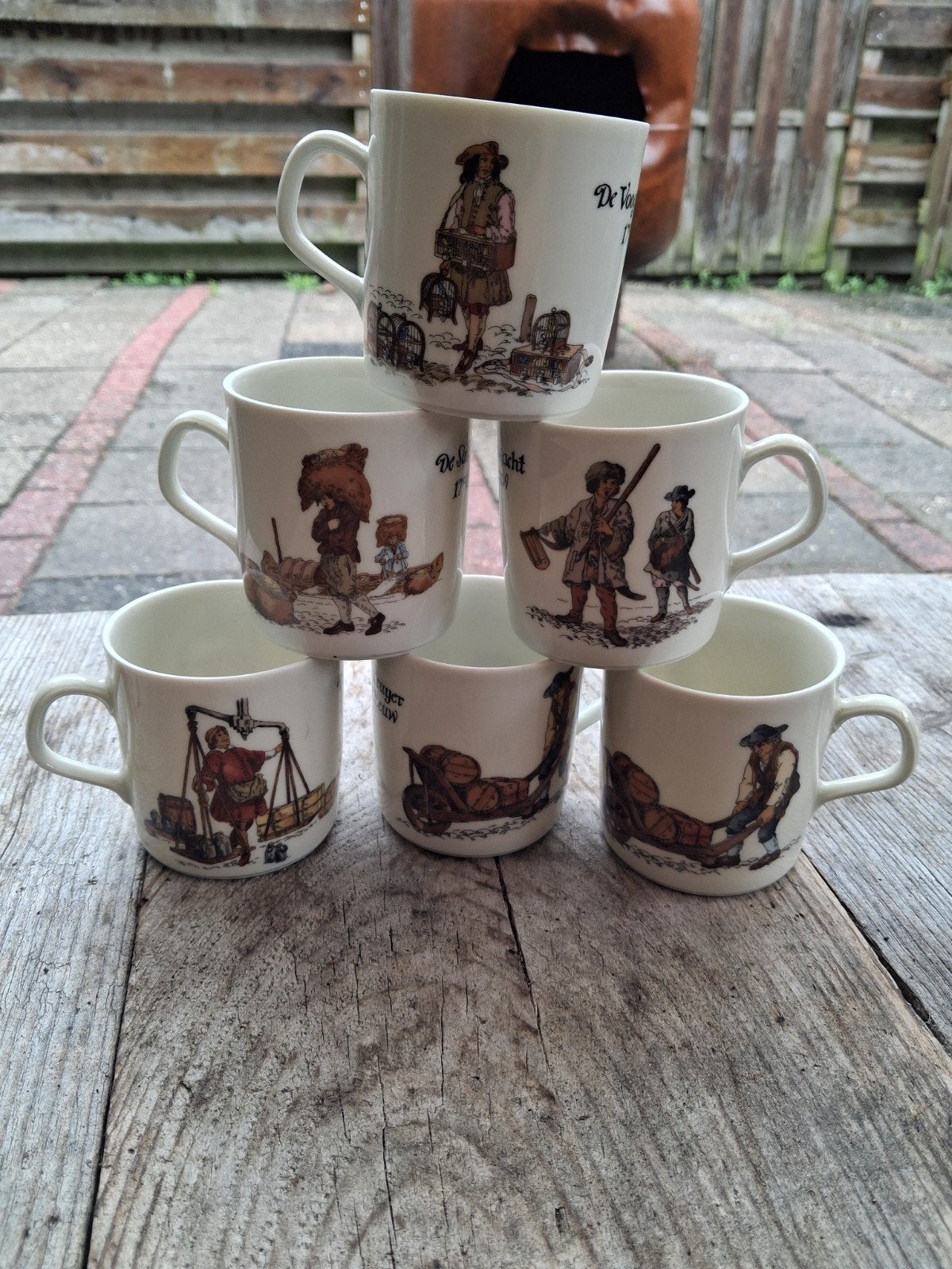 Vintage porseleinen mokken set Mitterteich – ambachten, Ophalen of Verzenden