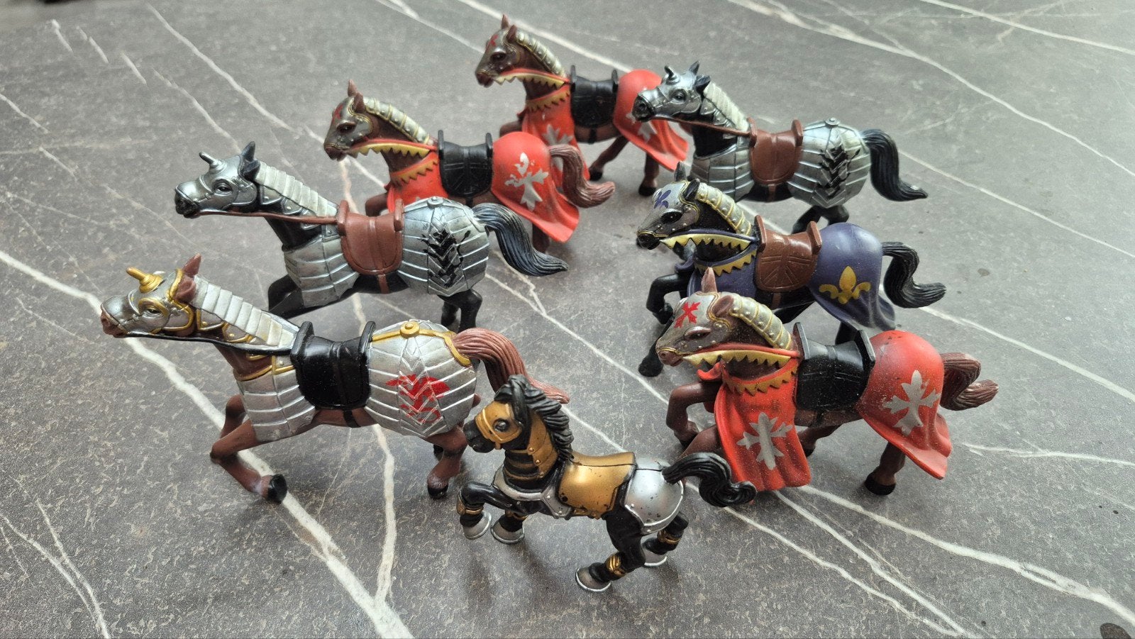 Grote set ridders en paarden speelgoedfiguren, Kinderen en Baby's, Speelgoed | Actiefiguren, Ophalen of Verzenden, Gebruikt