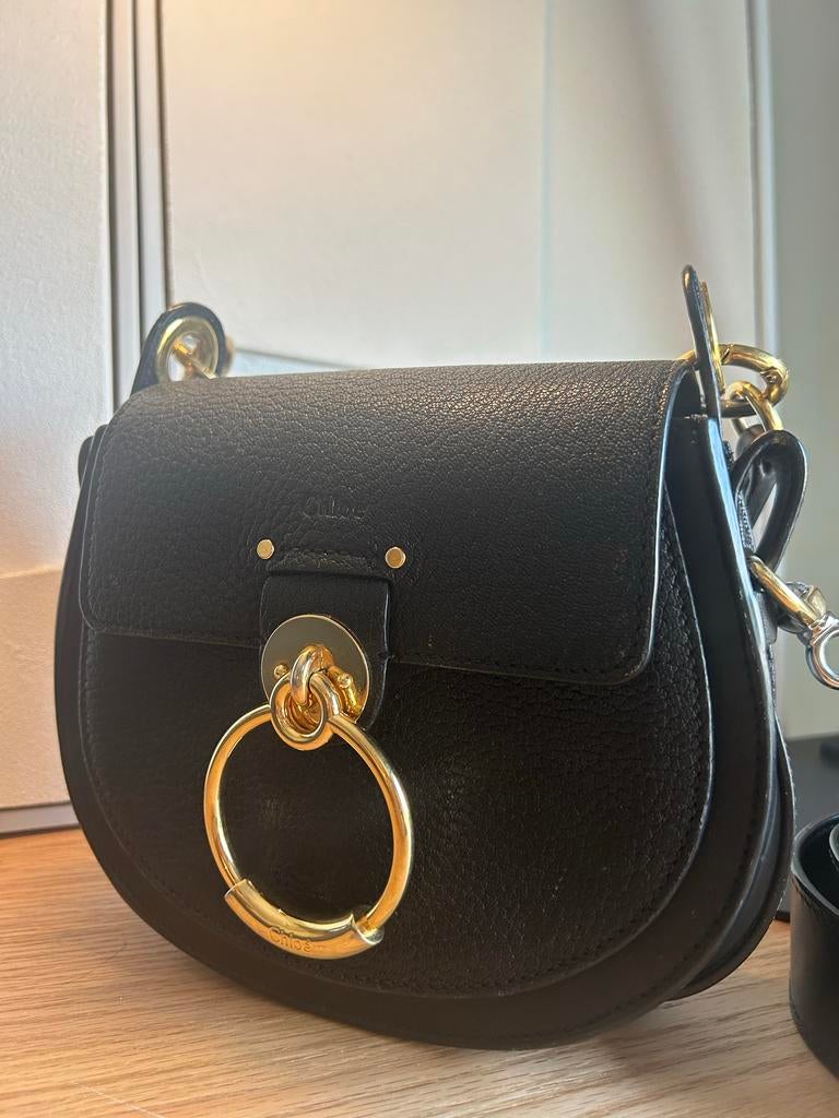 Chloé Tess Zwart Leren Schoudertasje, Sieraden, Tassen en Uiterlijk, Tassen | Damestassen, Ophalen of Verzenden, Zo goed als nieuw
