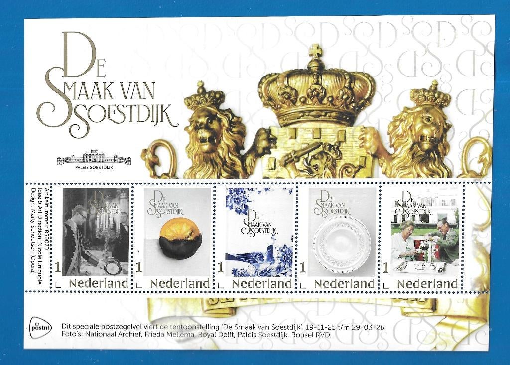 NVPH V3642P De Smaak van Soestdijk (postzegelvel) - 2025, Postzegels en Munten, Verzenden, Na 1940, Postfris