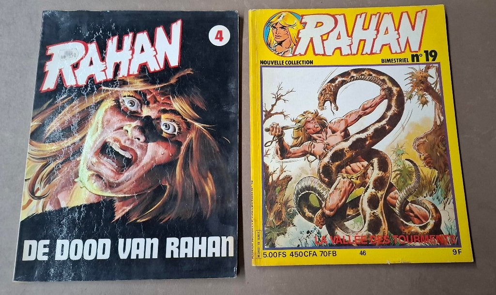2 x Rahan stripboeken - 1 x Nederlandse + 1 x Franse uitgave, Meerdere stripboeken, Ophalen of Verzenden, Gelezen