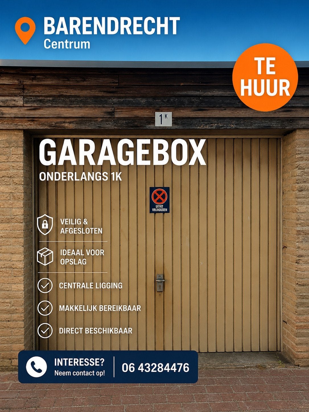 Garagebox XXL te huur in Barendrecht centrum, Auto diversen, Autostallingen en Garages