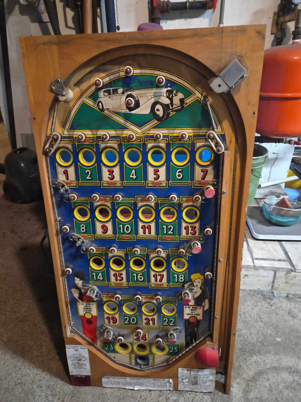 Speelveld bingokast bingo oldtimer vintage retro mancave, Ophalen, Gebruikt