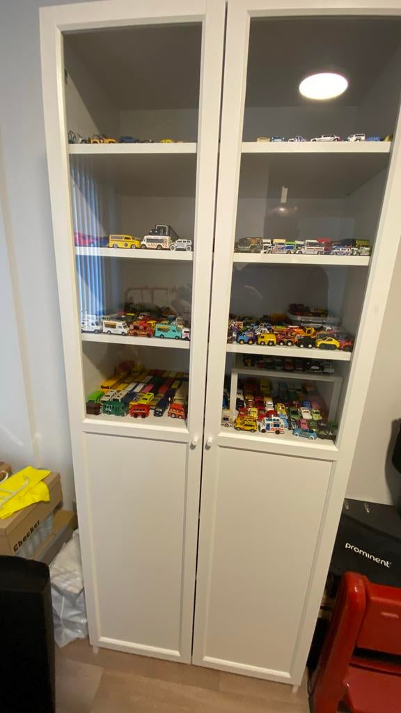 Ikea Billy kast met glazen deuren, 30cm diep (2 beschikbaar), Ophalen, 200 cm of meer, 50 tot 100 cm, Zo goed als nieuw