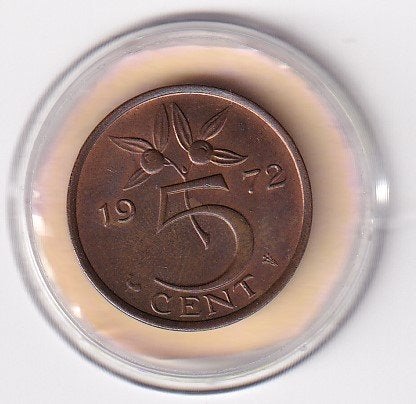 5 Cent 1972 Zeer fraai met diverse Muntkleuren, Postzegels en Munten, Munten | Nederland, Verzenden, Koningin Juliana, 5 cent