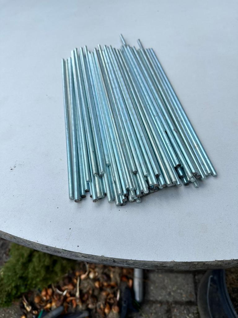Partij draadeinden / draadstangen, Ophalen, Gebruikt, 100 tot 250 mm, Overige typen