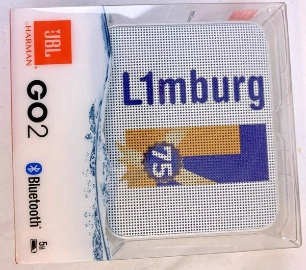 JBL Go 2 Bluetooth Speaker L1mburg 75 Editie Wit Waterdicht, Coolsingel 104, 3011 AG Rotterdam, Netherlands, JBL, Verzenden, Overige typen
