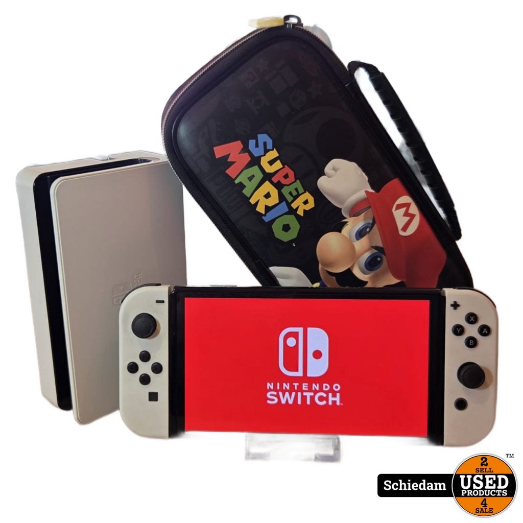 Nintento Switch Oled Wit Compleet | Nette Staat, Spelcomputers en Games, Spelcomputers | Nintendo Switch, Gebruikt