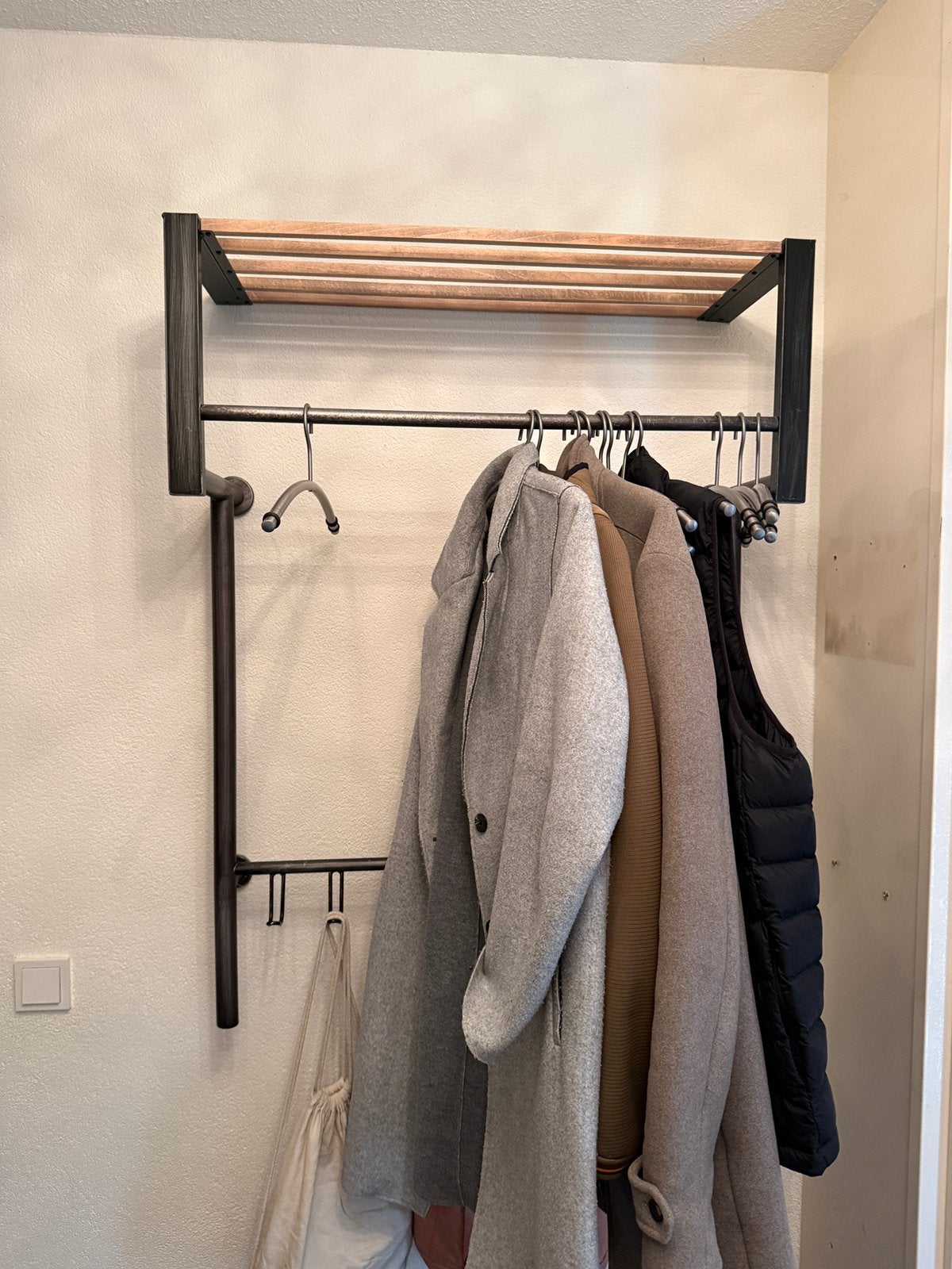 Kapstok staal met hout, Gebruikt, Minder dan 100 cm, Metaal, Ophalen