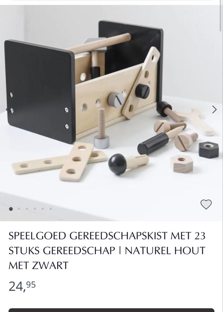 Houten Speelgoed Werkbank met Gereedschapskist, Ophalen of Verzenden, Gebruikt, Jongen of Meisje