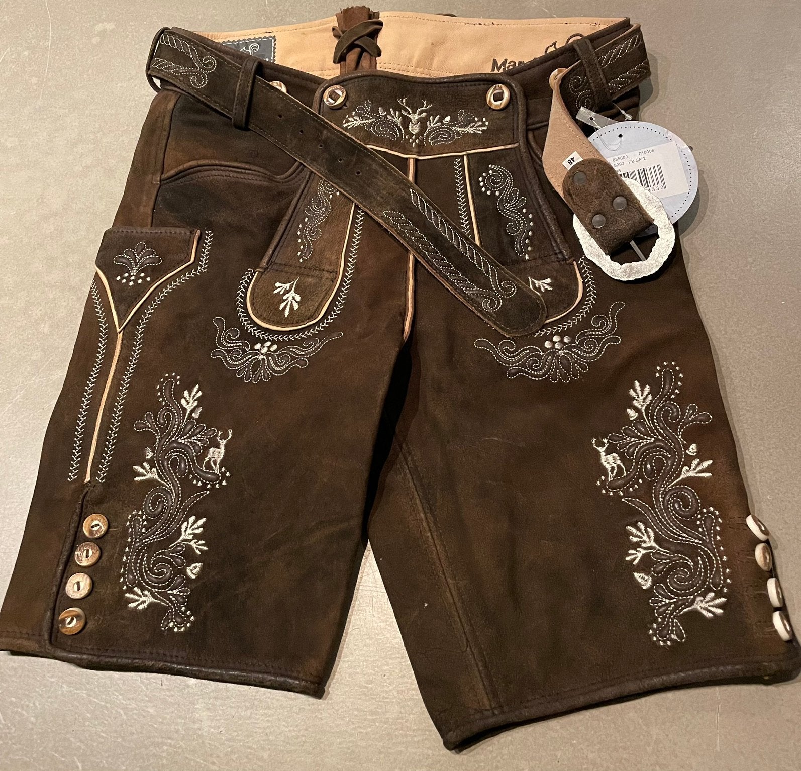 MarJo Lederhose Maat 48 (valt als 30/31) - Nieuw met label, Ophalen of Verzenden, Zo goed als nieuw, Maat 48/50 (M)