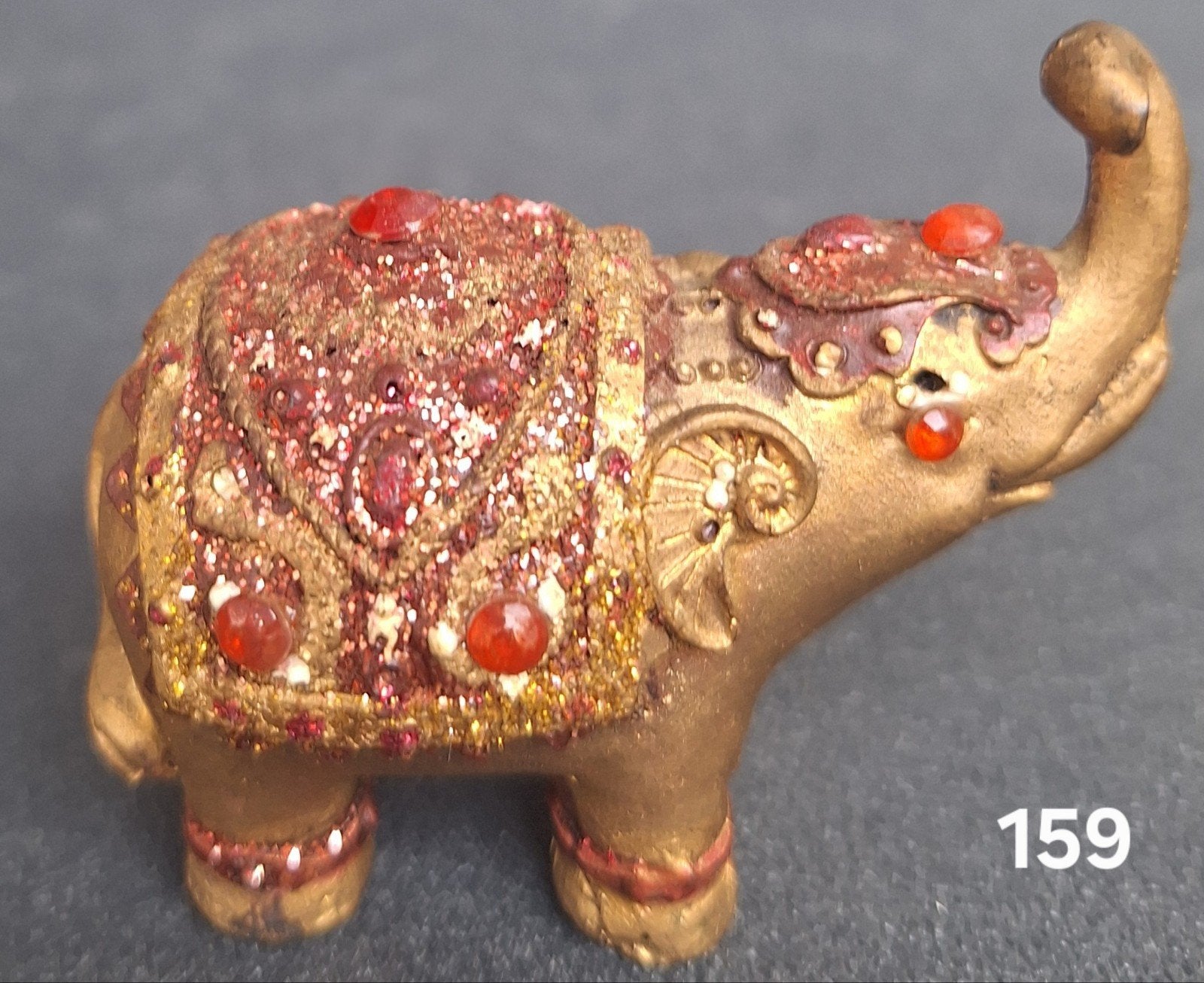 Decoratieve Gouden Olifant met Glitter en Edelstenen, Gebruikt, Overige materialen, Ophalen of Verzenden, Oosters