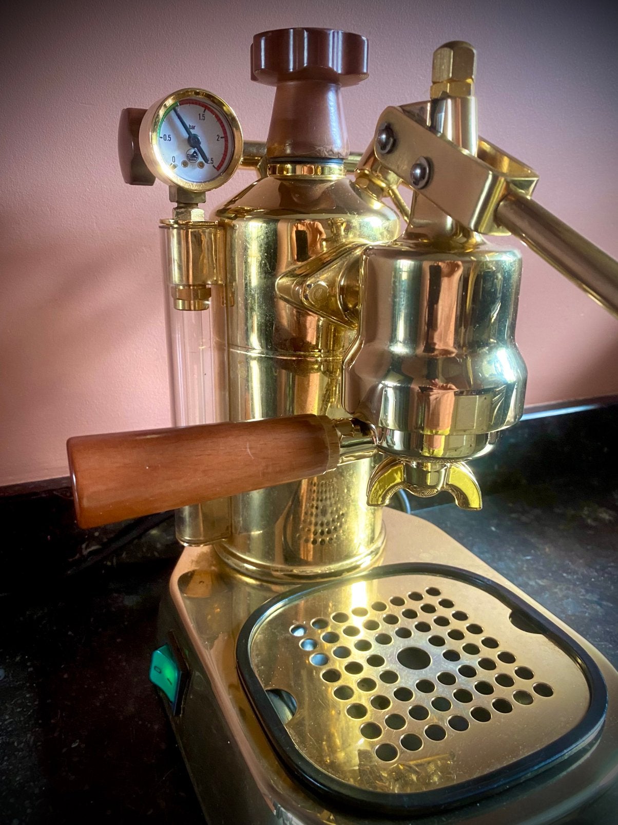 La Pavoni Professional Rame Gold & Macap M2M bonenmaler, 10 kopjes of meer, Ophalen of Verzenden, Gebruikt, Espresso apparaat