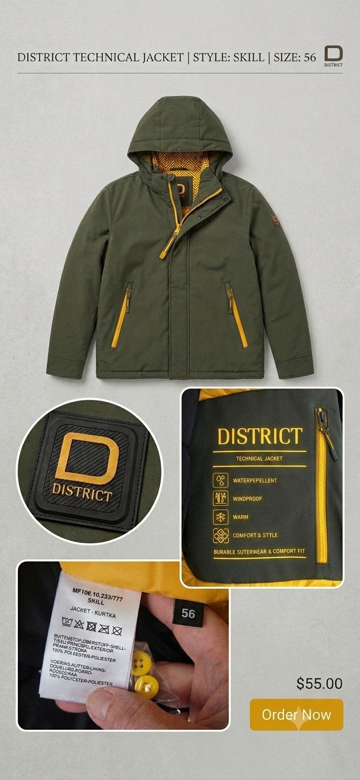 District Technical Jacket - Waterafstotend & Winddicht, Ophalen of Verzenden, Zo goed als nieuw, Maat 56/58 (XL), Disrict
