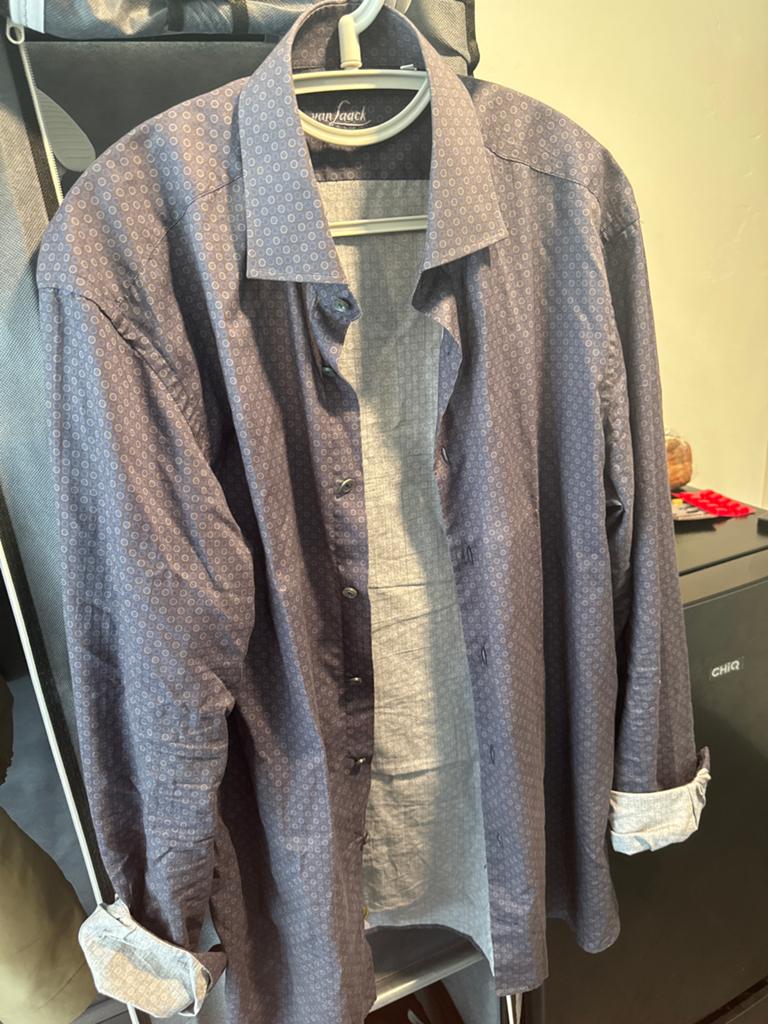 Stijlvol heren overhemd - Maat 42 (L), Kleding | Heren, Ophalen of Verzenden, Gedragen, Blauw, Halswijdte 41/42 (L)