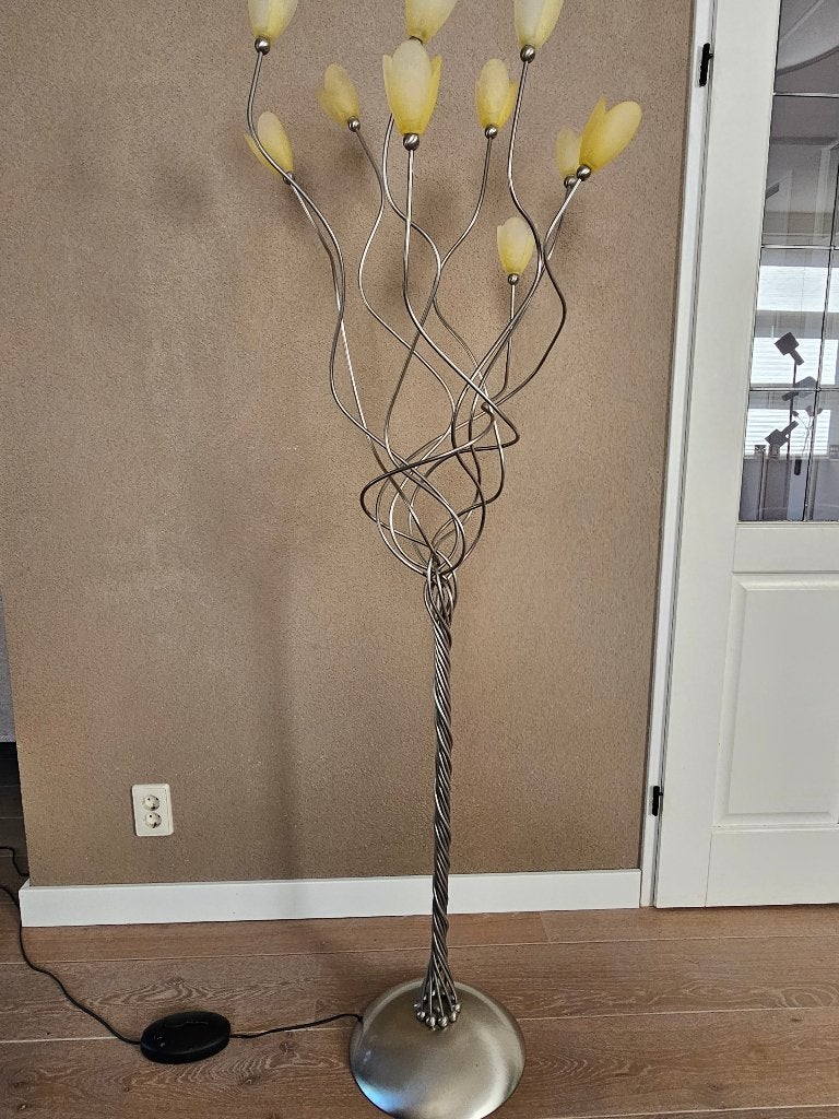 sfeervolle bloemen vloerlamp / staande lamp, Ophalen, Gebruikt, Glas, G4