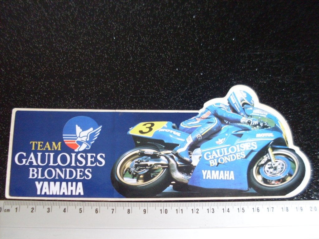 sticker team gauloises blondes yamaha logo wegrace, Verzenden, Zo goed als nieuw, Sport
