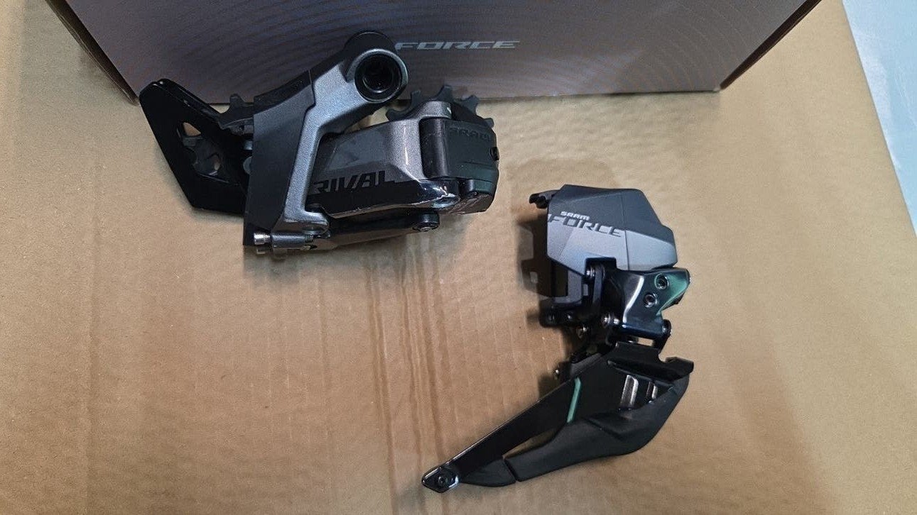 SRAM AXS Rival Achterderailleur & Force Voorderailleur, Gebruikt, Ophalen of Verzenden, SRAM, Derailleur of Ketting