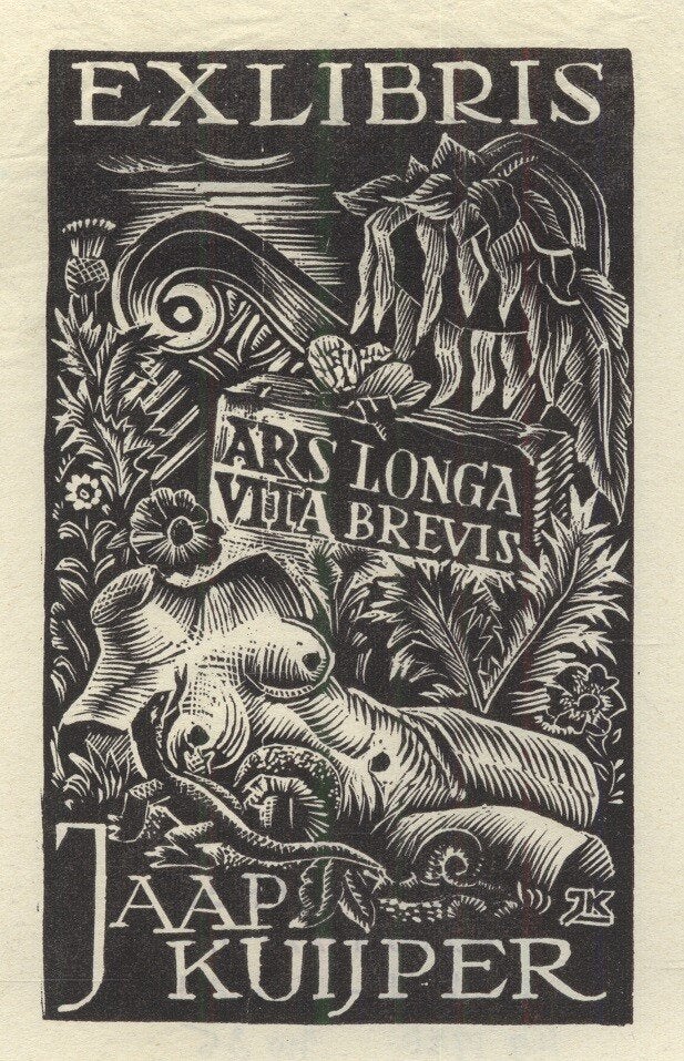 1022 Ex Libris Nederland : Jaap Kuijper, 1946, Antiek en Kunst, Verzenden, Ex libris
