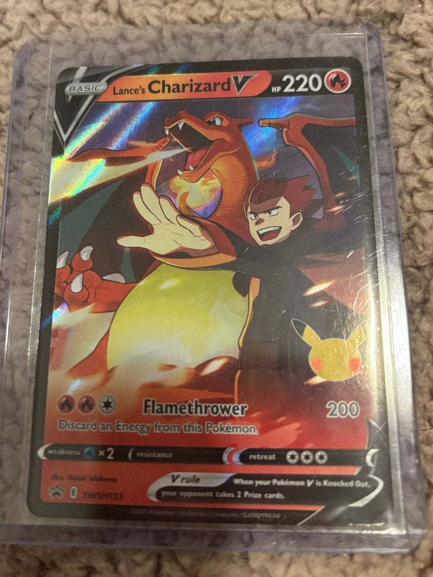 Lance's Charizard V Pokémon Kaart (Foil), Ophalen of Verzenden, Zo goed als nieuw, Losse kaart, Foil