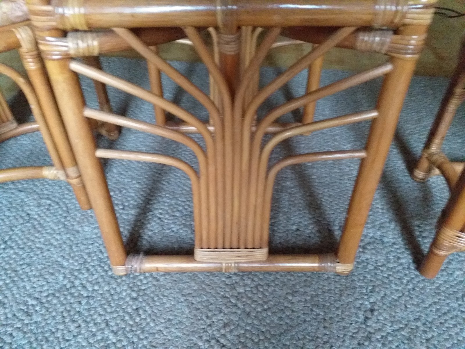 Rotan tafeltje met twee stoelen, Oosterse stijl, Zo goed als nieuw, 75 cm of meer, Ovaal