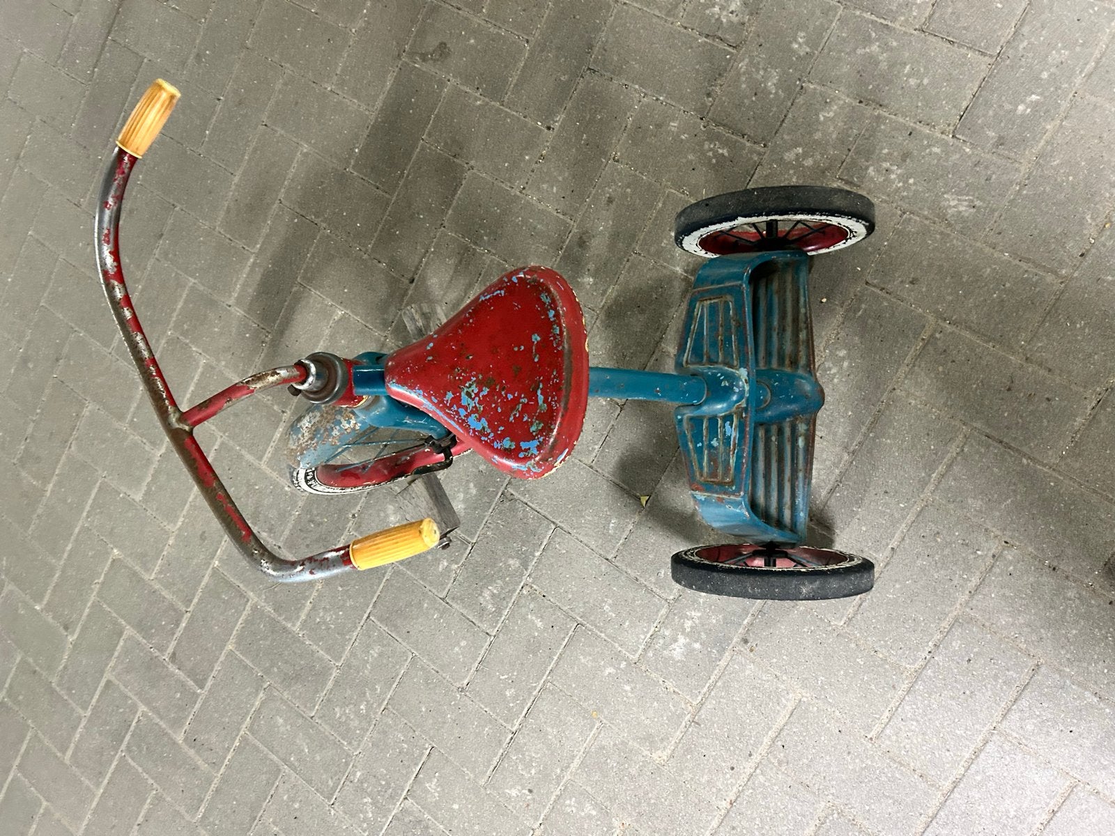 Vintage Kinderdriewieler - Retro Speelgoed, Fietsen en Brommers, Ophalen, Gebruikt, Velgrem