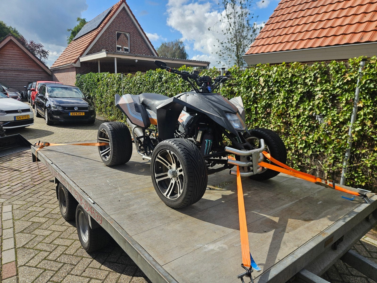 quad met 500cc kawasaki motorblok uit wegmotor, Motoren, 2 cilinders, 500 cc, 12 t/m 35 kW