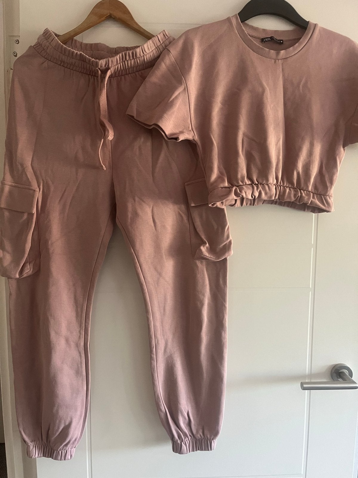 Zara set broek maat M top maat S 82% katoen, Ophalen of Verzenden, Gedragen, Maat 38/40 (M)