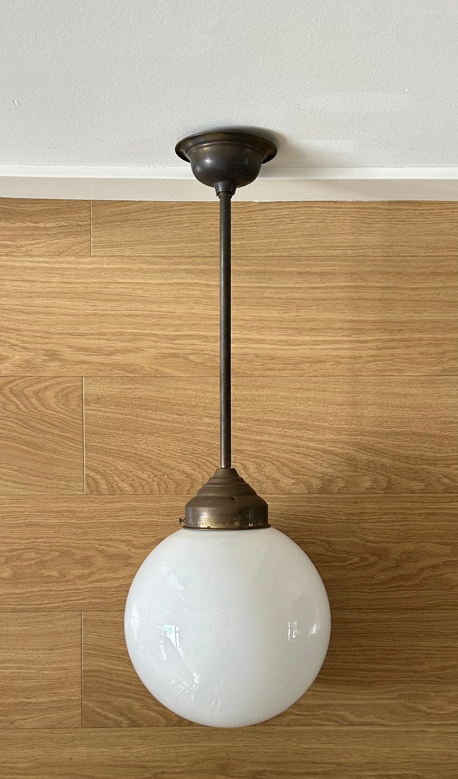 Art Deco Gispen Bollamp / Schoollamp | Jaren 30, Huis en Inrichting, Ophalen of Verzenden, Glas, Art Deco, E27 (groot)
