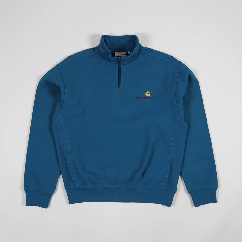Carhartt WIP Half Zip  Sweat Moody Blue XL, Blauw, Maat 56/58 (XL), Ophalen of Verzenden, Zo goed als nieuw