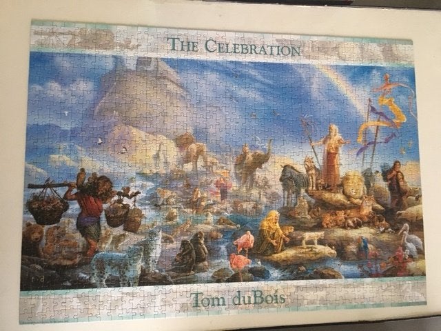Puzzel 1000 stukjes: Tom duBois: The Celebration, Hobby en Vrije tijd, Ophalen of Verzenden, 500 t/m 1500 stukjes, Zo goed als nieuw