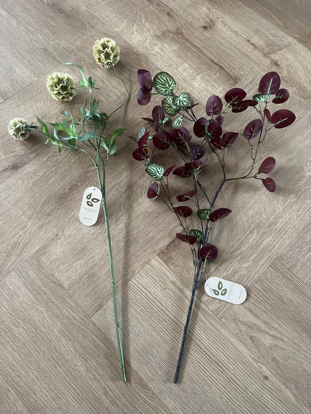 Emerald Kunstbloemen/Kunsttakken - Groen en Rood, Binnen, Groen, Kunstbloem, Nieuw
