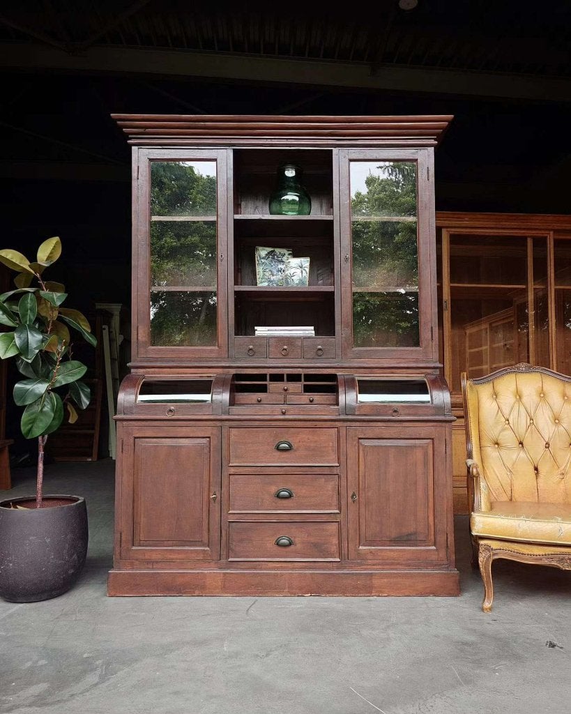 Prachtige antieke grutterskast | Apothekerskast teak #9015, Antiek en Kunst, Ophalen of Verzenden