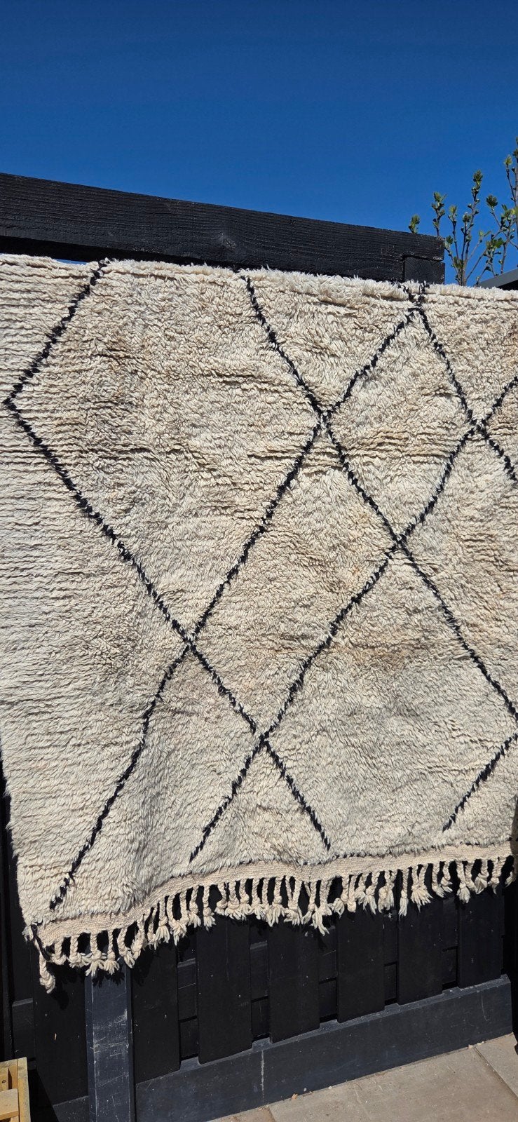 Beni Ouarain vloerkleed 240 bij 180, 150 tot 200 cm, Crème, 200 cm of meer, Ophalen of Verzenden