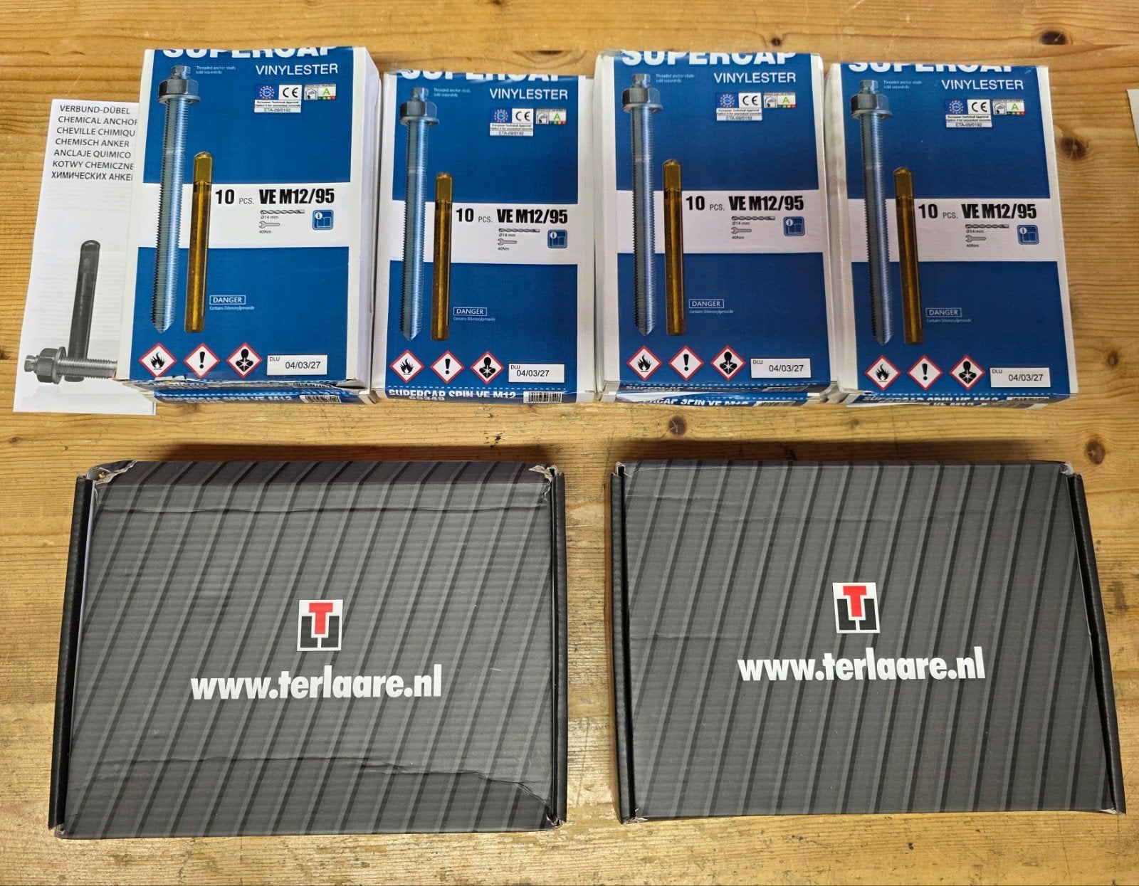 Chemische ankers + RVS draadeinden M12 partij nieuw, Ophalen of Verzenden, Nieuw, Rvs