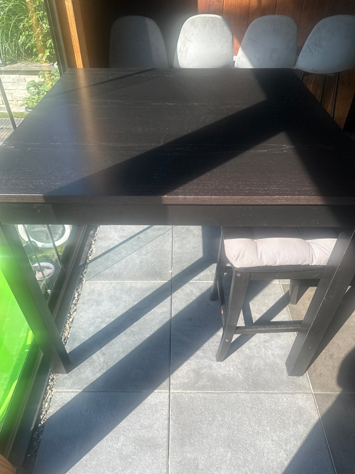 Hoge bartafel/ eettafel ikea bjursta, Ophalen, 100 tot 150 cm, Vierkant, 50 tot 100 cm