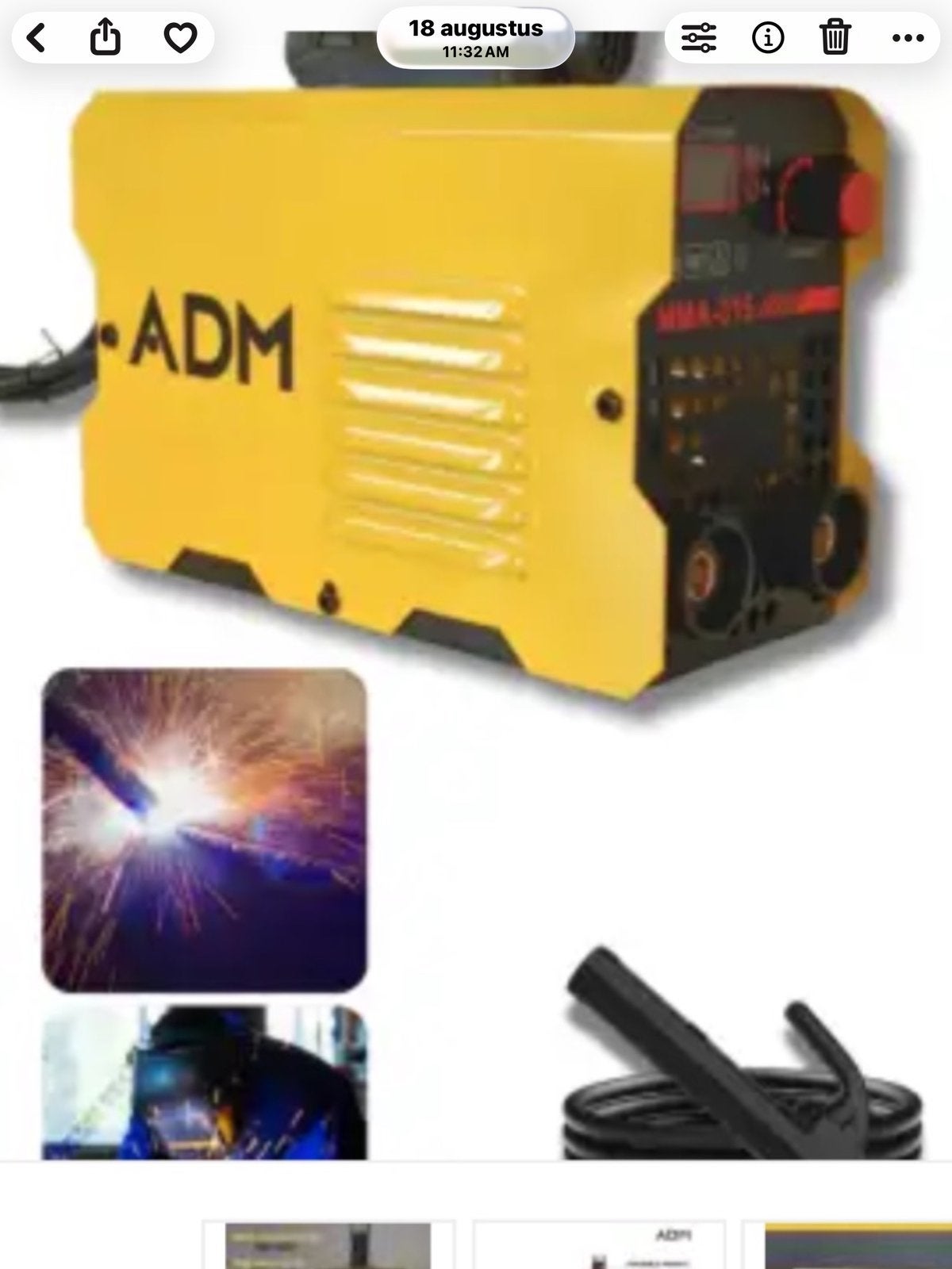 Lasapparaat 315 MMA met laskap en borstel voor elektronen, Doe-het-zelf en Verbouw, Ophalen of Verzenden, Nieuw, 250 ampère of meer