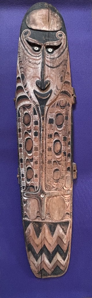 Blikvanger: Antiek Papua Nieuw-Guinea Geestmasker 1970s, Antiek en Kunst, Ophalen, Masker, 1 meter - 2 meter, Hout