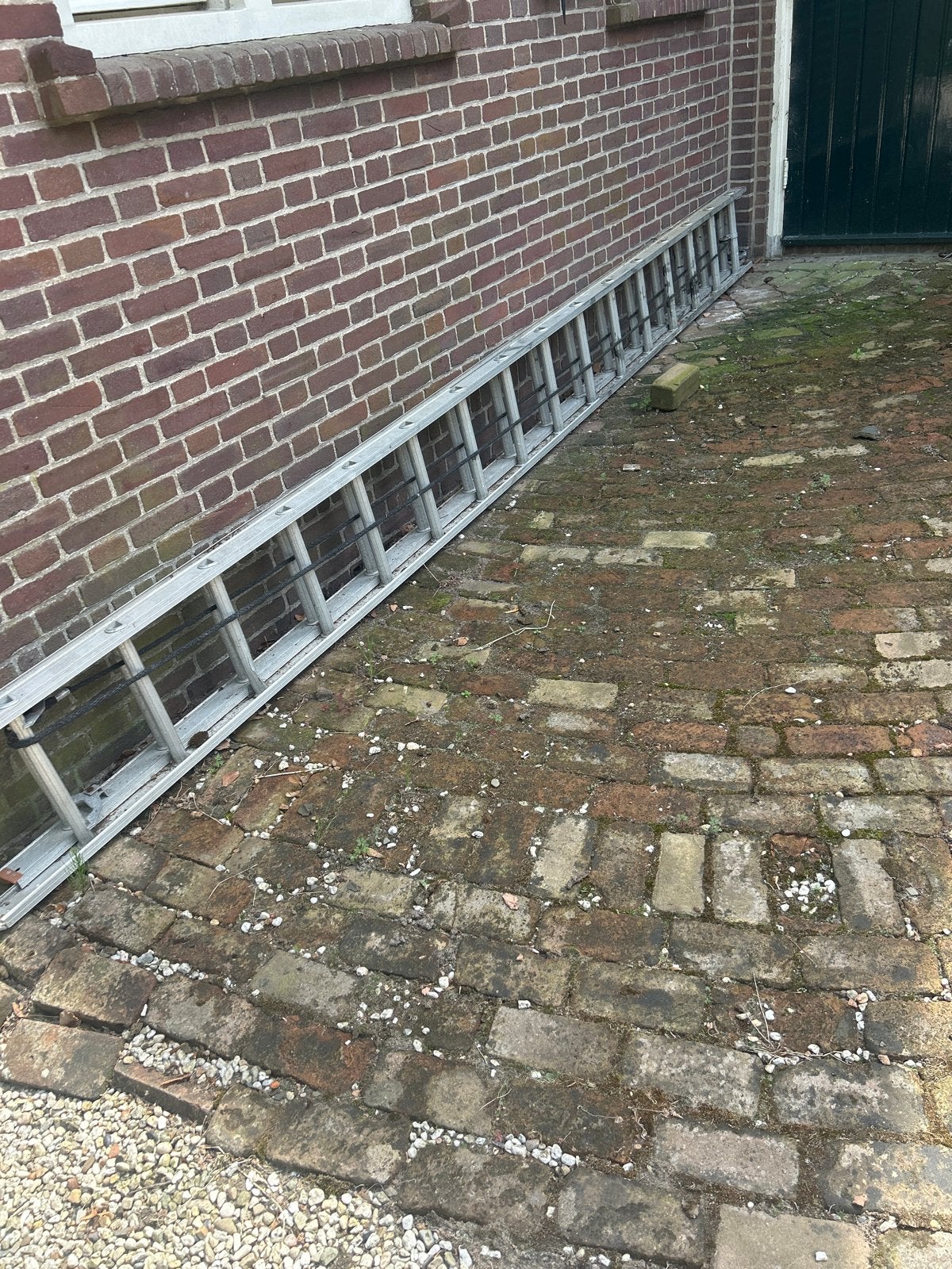 Lange aluminium ladder, gebruikt, Ophalen of Verzenden, Gebruikt, Ladder, 4 meter of meer