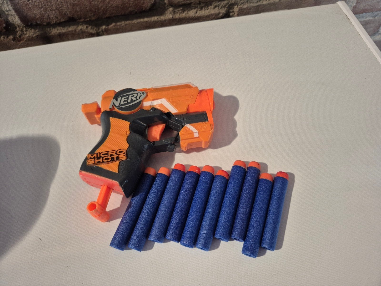 Nerf microshots firestrike incl Pijltjes pistool, Ophalen of Verzenden, Zo goed als nieuw