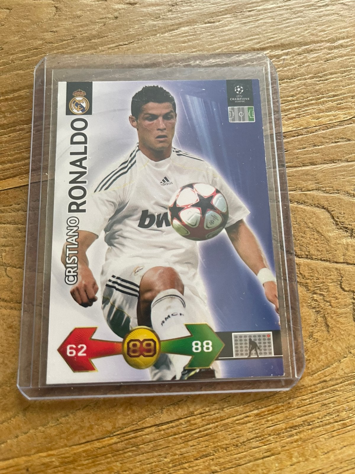 Cristiano Ronaldo Real Madrid Panini Champions League 2009, Ophalen of Verzenden, Zo goed als nieuw, Plaatje
