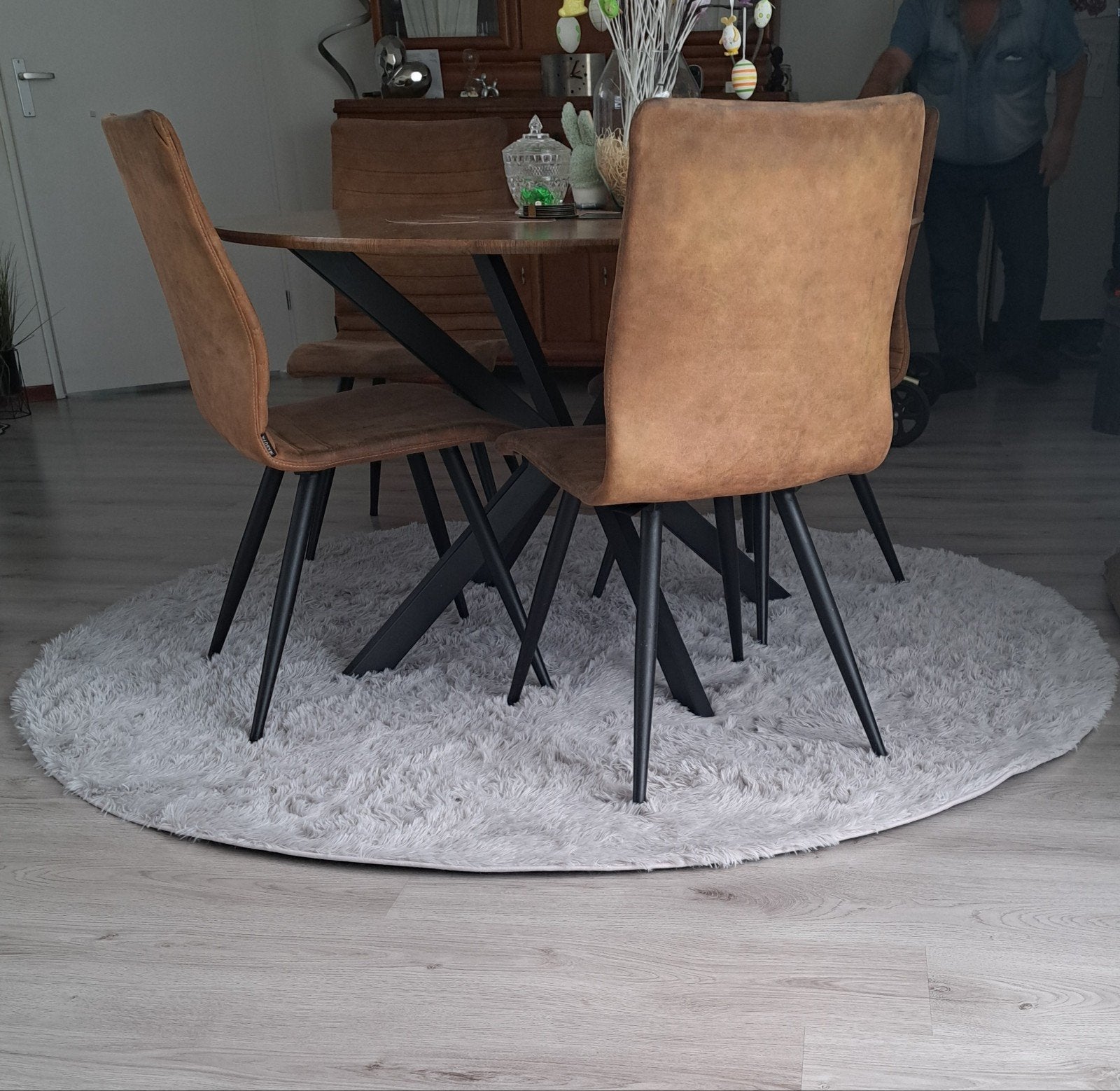 2 Nieuwe ronde vloerkleden, 200cm doorsnede, Ophalen, Rond, 200 cm of meer, Grijs